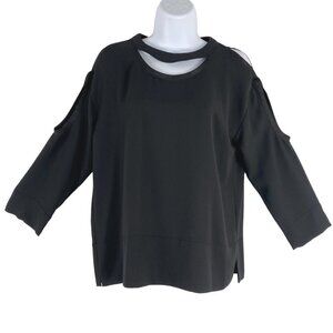 IRO Light Top‎ Women's Size 36 Cold Shoulder Cutout Black Polyester TP-1976
